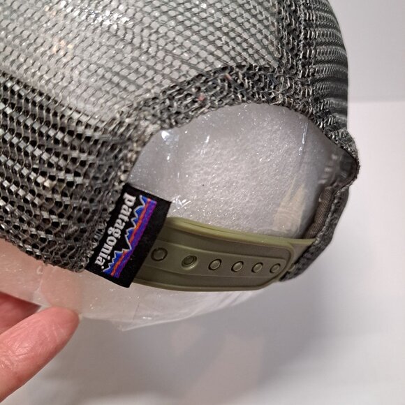 Patagonia Trucker Hat Snapback Cap Tan/Gray Mesh Adjust Embroidered Logo - Picture 5 of 12